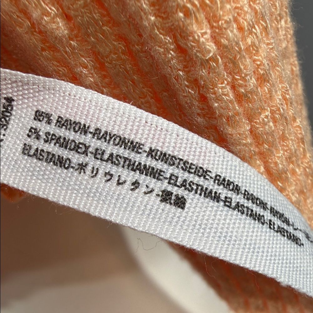 Free People Peach Ribbed Long Sleeve Crop Top (rack3) - Picture 7 of 7